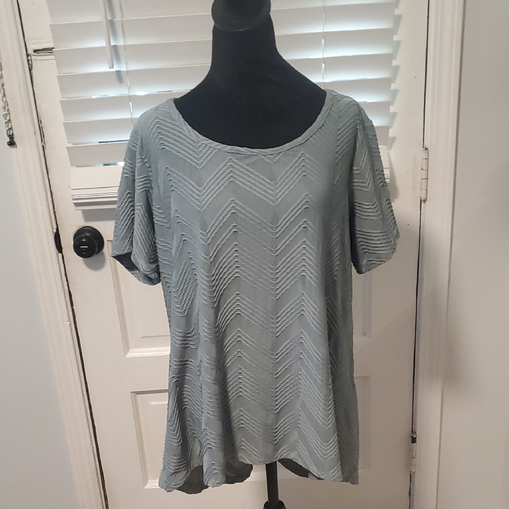 Philosophy Light Gray Chevron Blouse